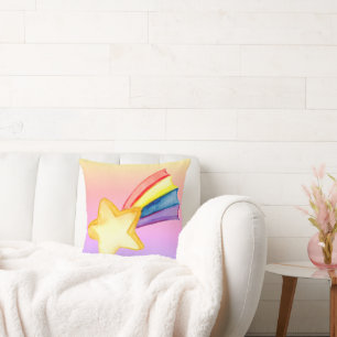 Rainbow Star Throw Kissen