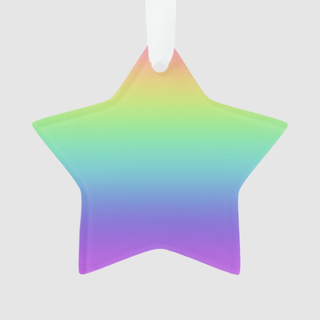 Rainbow Star Weihnachtsschmuck Ornament (Vorderseite)