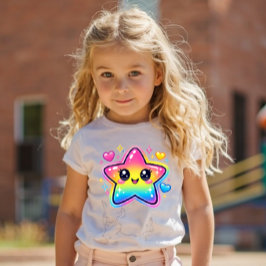 Rainbow Star Y2K Kawaii Toddler Shirt