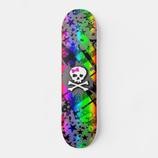Rainbow Starry Skull Skateboard Deck