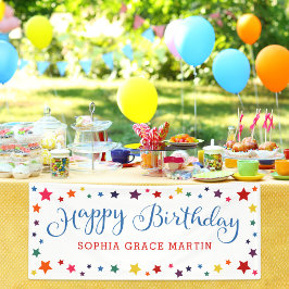 Rainbow Stars in beliebiger Farbe Happy Birthday K Banner
