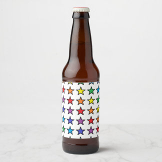 Rainbow-Stars mit schwarzem Rand können kühler wer Bierflaschenetikett
