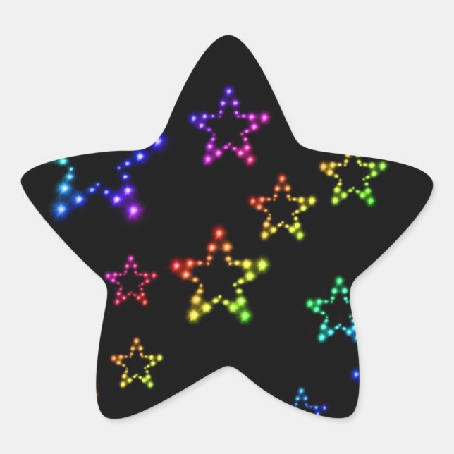 Rainbow Stars Musterkleber Stern-Aufkleber (Vorderseite)