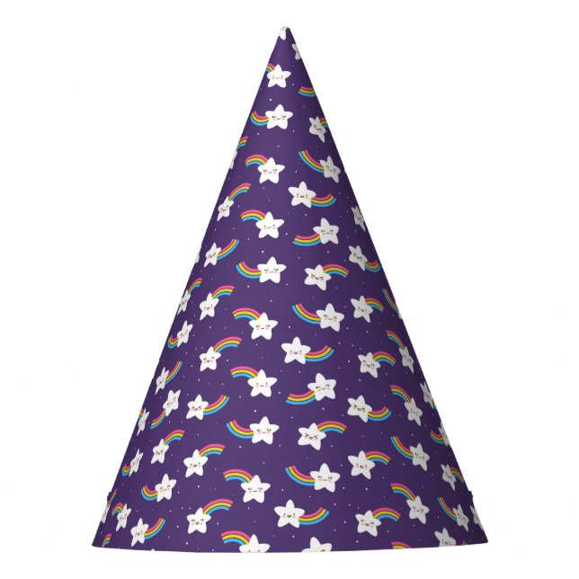 Rainbow Stars Party Hat Partyhütchen (Vorderseite)