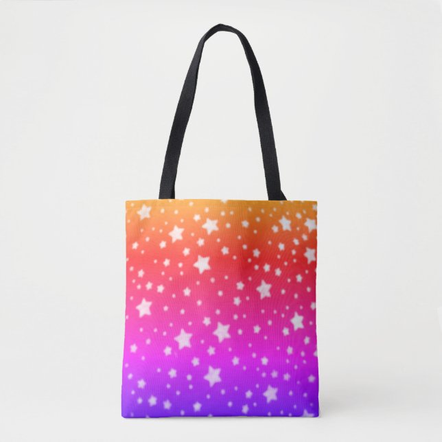 Rainbow Stars Tote Bag Tasche (Vorderseite)