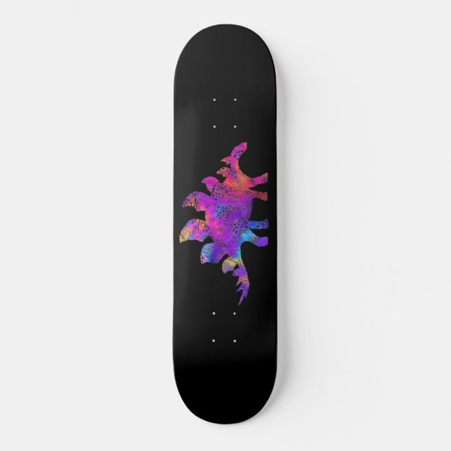 Rainbow Stegosaurus Skateboard (Vorderseite)