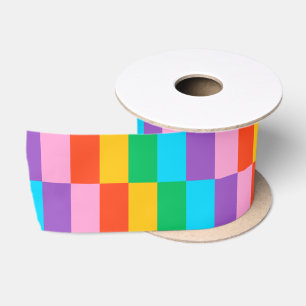 Rainbow Steps Blocks Muster dekorative Multifunkti Satinband
