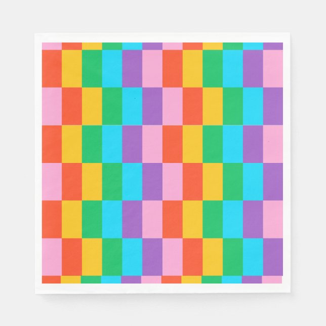 Rainbow Steps Blocks Paper Napkins - farbenfroh Serviette (Vorderseite)