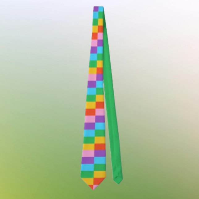 Rainbow Steps Blocks Pattern Necktie Krawatte (Von Creator hochgeladen)