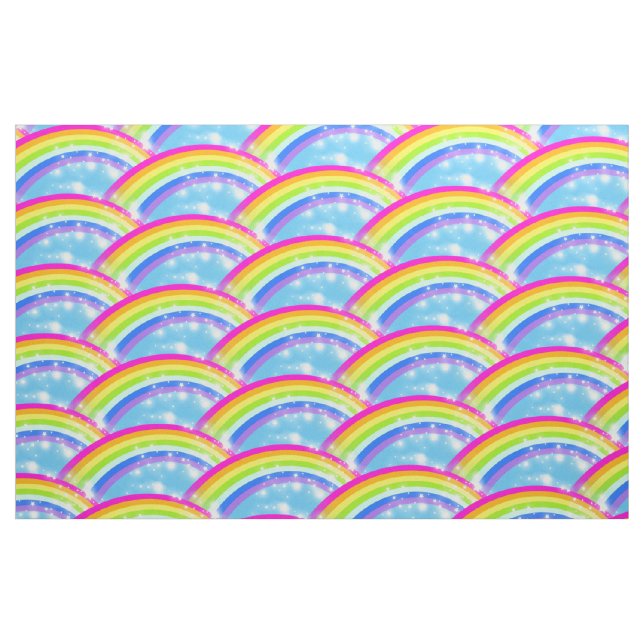 Rainbow Sterne Blau Stoff (Fat Quarter (45,7 x 55,9 cm))