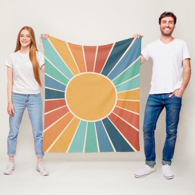 Rainbow Sternexplosion Groovy Retro Hippie 60er Bo Fleecedecke (Beispiel)
