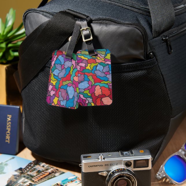 Rainbow Stettete Blume aus Glas Abstrakt Gepäckanhänger (Vorderseite & Rückseite)