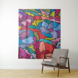 Rainbow Stettete Blume aus Glas Abstrakt Wandteppich