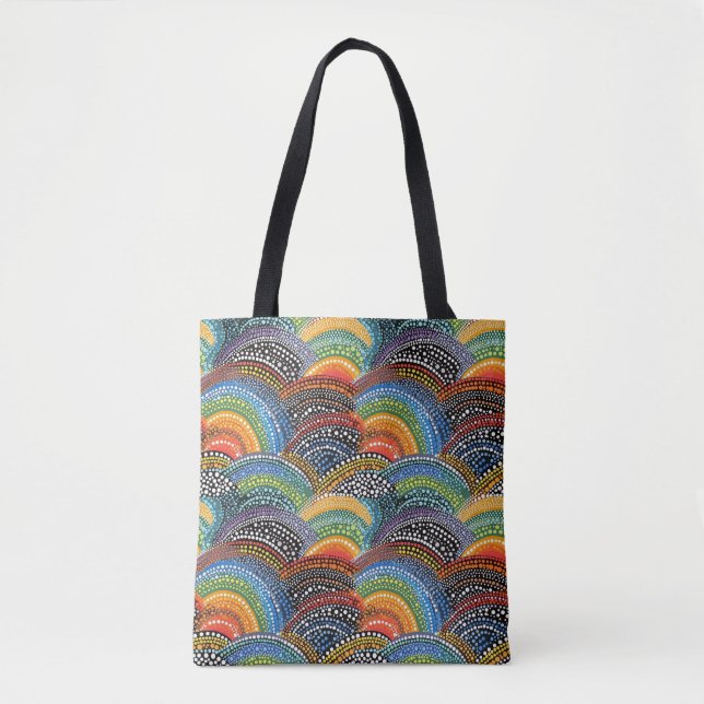 Rainbow-Stolz-Dot-Totbeutel Tasche (Vorderseite)