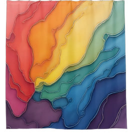 Rainbow Stolz Liebe glücklich bunt Duschvorhang