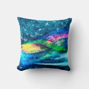 Rainbow Storm Airbrush Art Plush Throw Kissen