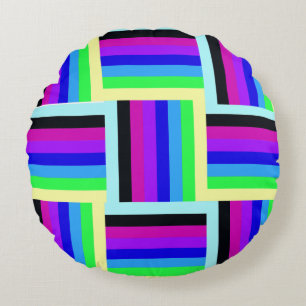 Rainbow-Streifen 16 x 16 rund Rundes Kissen