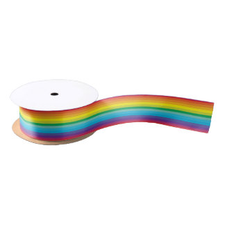 Rainbow StriBold Rainbowcore Decora Kei Satinband