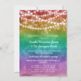 Rainbow & String Lights Post Elopement Celebration Ankündigung