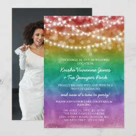 Rainbow & String Lights Post Elopement Celebration Ankündigung