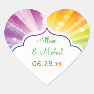 Rainbow Strip Aufkleber für Sunburst Gastgeschenk 