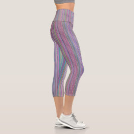 Rainbow Strip Capri Leggings