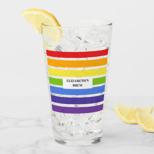 Rainbow Strip Individuellen Namens Brew Glas