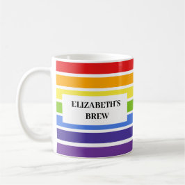Rainbow Strip Individuellen Namens Brew Kaffeetasse