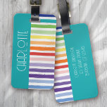 Rainbow Strip Monogram Gepäckanhänger<br><div class="desc">Sie suchen ein einzigartiges und personalisiertes Geschenk für einen besonderen? Karo aus unserem speziell gestreiften Monogramm-Design! Ideal für Weihnachten,  kann dieses Gepäckanhänger mit einem Namen Ihrer Wahl personalisiert werden. Bestelle noch heute!</div>