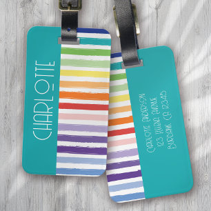 Rainbow Strip Monogram Gepäckanhänger