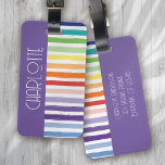 Rainbow Strip Monogram Gepäckanhänger<br><div class="desc">Sie suchen ein einzigartiges und personalisiertes Geschenk für einen besonderen? Karo aus unserem speziell gestreiften Monogramm-Design! Ideal für Weihnachten,  kann dieses Gepäckanhänger mit einem Namen Ihrer Wahl personalisiert werden. Bestelle noch heute!</div>