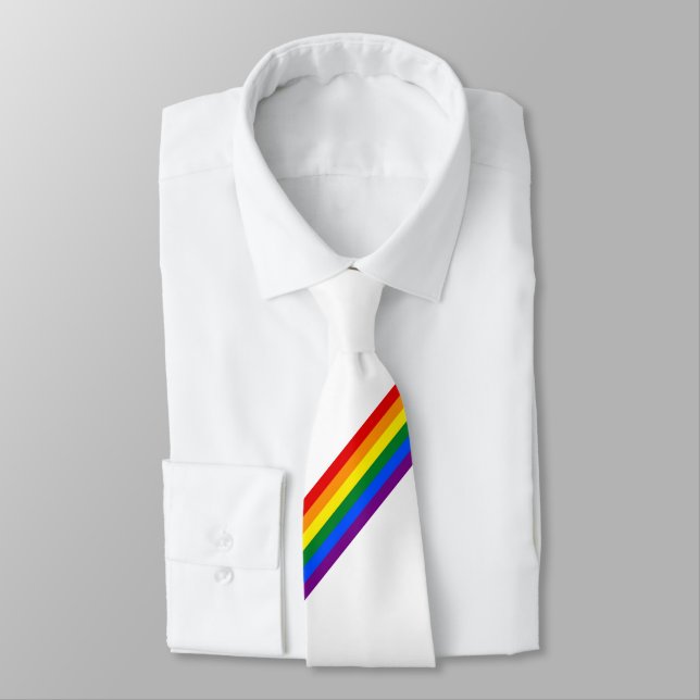 Rainbow Stripe Gay Pride Business Wedding Neck Krawatte (Gebunden)