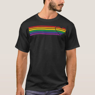 Rainbow Stripe Heart Pride Gay Flag LGBTQ Unity Cl T-Shirt