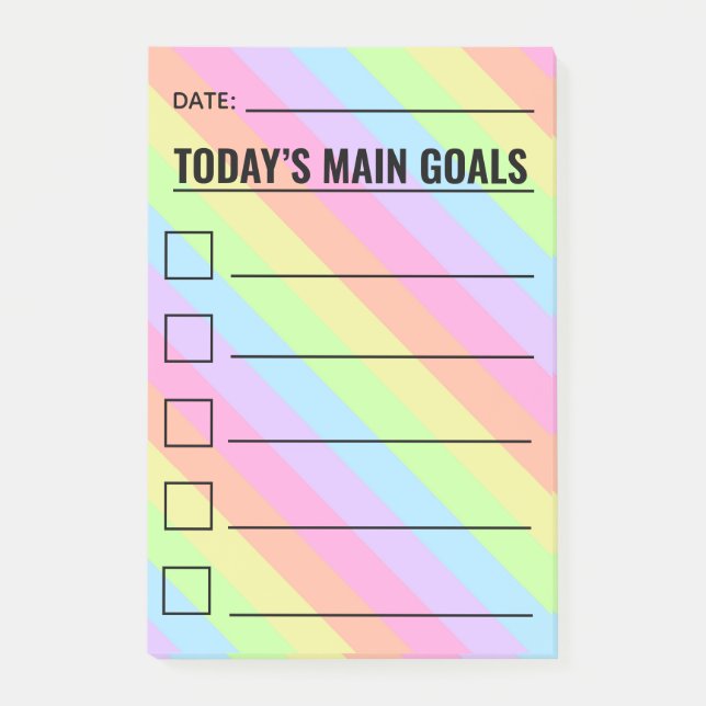 Rainbow Stripe, heute wichtigstes Ziel Post-it Klebezettel (Vorderseite)