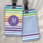 Rainbow Stripe Monogram Gepäckanhänger<br><div class="desc">Travel in style with this modern design</div>