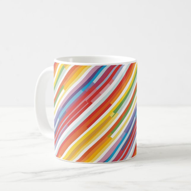 Rainbow Stripe Swirl Kaffeetasse (Vorderseite Links)