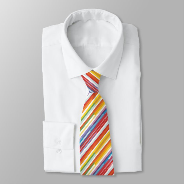 Rainbow Stripe Swirl Krawatte (Gebunden)
