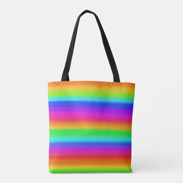 Rainbow Stripe Tote Bag Tasche (Rückseite)