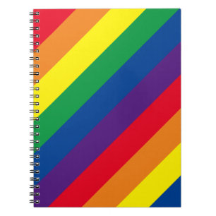 Rainbow Striped Spiral Notebook im Stil der 80er J Notizblock