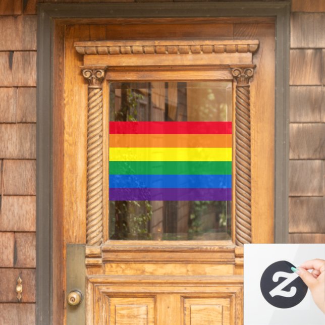 Rainbow Stripes farbig Lgbt Gay Flag Fensteraufkleber (Haustür)