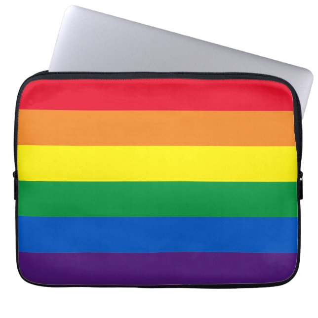 Rainbow Stripes farbig Lgbt Gay Flag Laptopschutzhülle (Vorderseite)