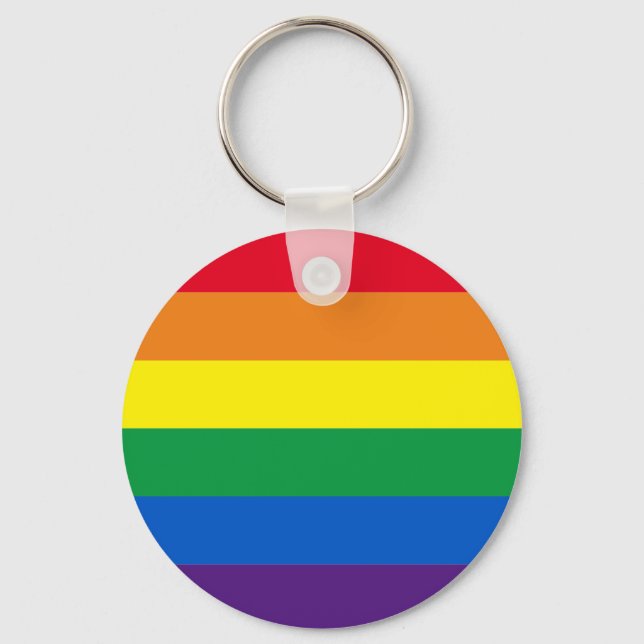 Rainbow Stripes farbig Lgbt Gay Flag Schlüsselanhänger (Vorderseite)