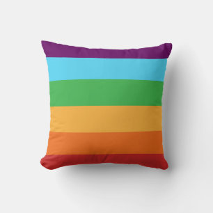 Rainbow Stripes Fun Bright Happy Candy Strip Kissen