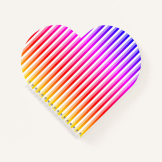 Rainbow Stripes Heart Notizbuch