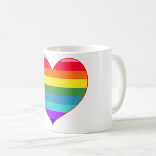 Rainbow Stripes Herz Kaffeetasse