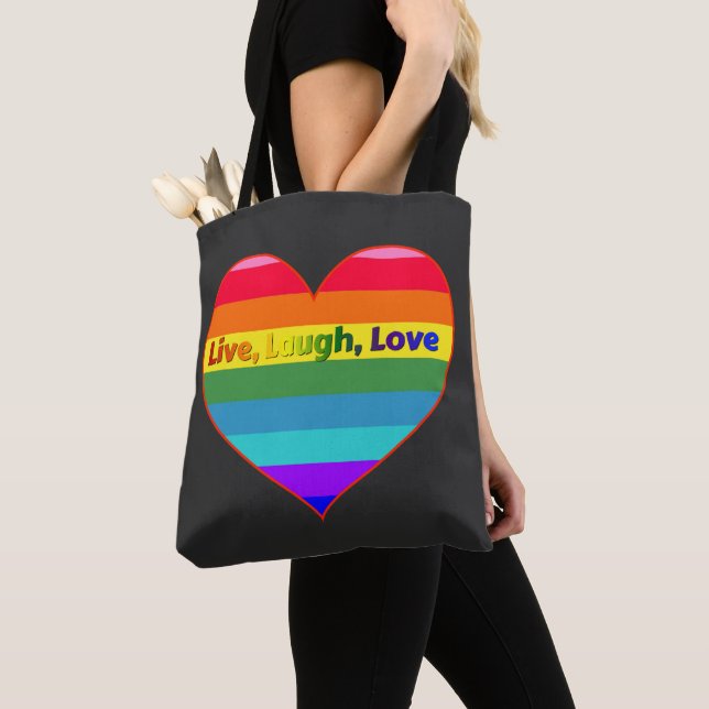 Rainbow Stripes Herz Tasche (Von Nahem)