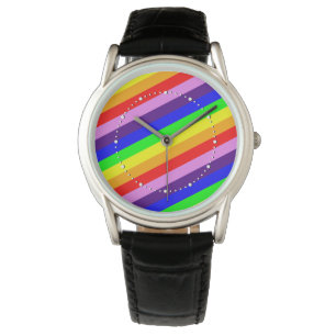 Rainbow Stripes Klassischer Happy Pride Armbanduhr