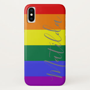 Rainbow Stripes LGBT Personalisierter Name Case-Mate iPhone Hülle