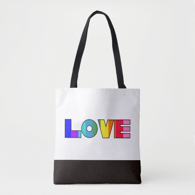 Rainbow Stripes Liebe Tasche (Vorderseite)