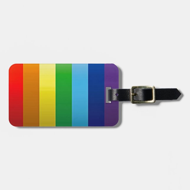 Rainbow Stripes Luggage Tags Gepäckanhänger (Vorderseite horizontal)
